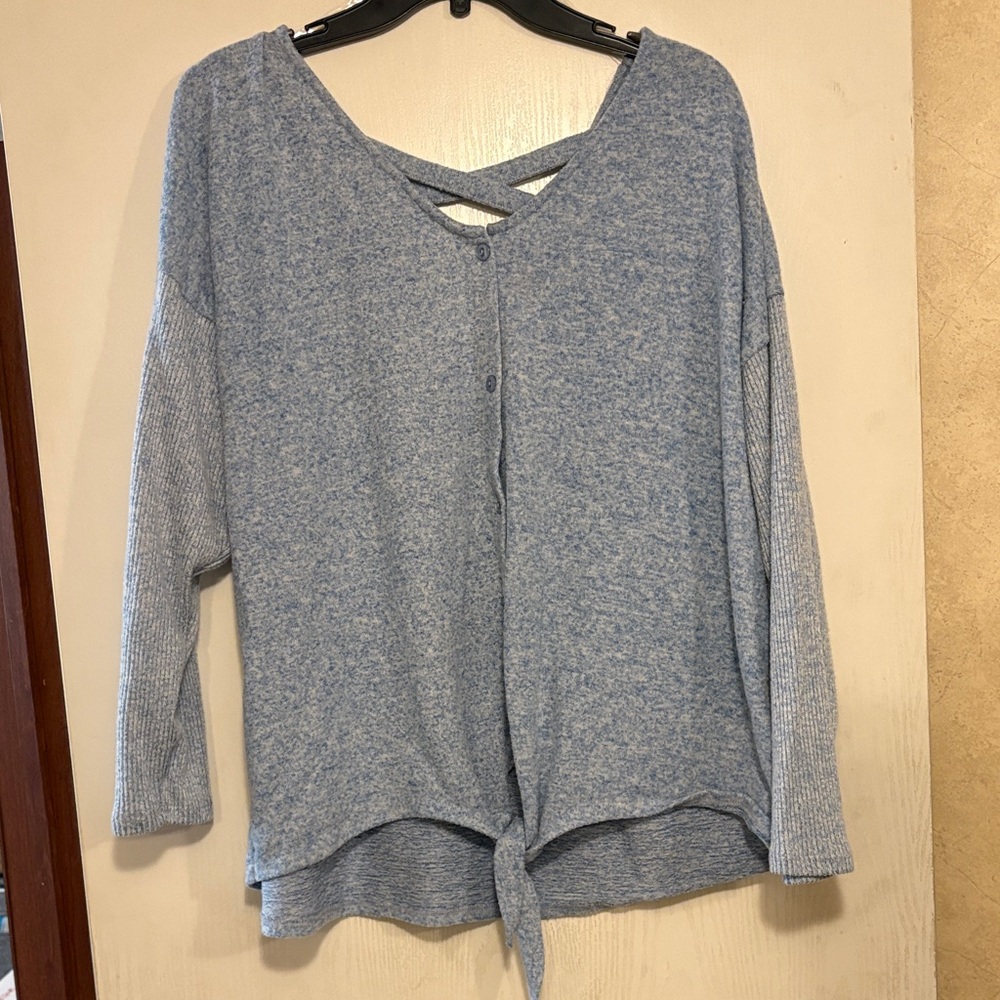 Absolutely Famous Light Blue Knit Blouse